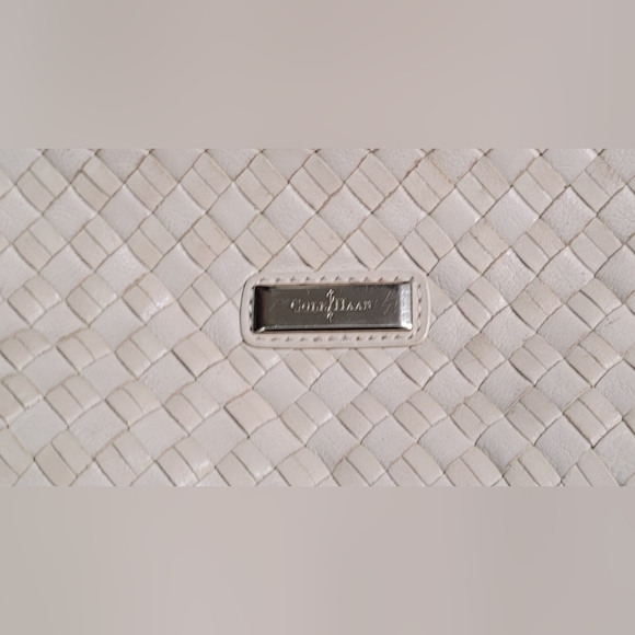 Cole Haan leather woven bag, ivory with gold tone hardware - Picture 3 of 8